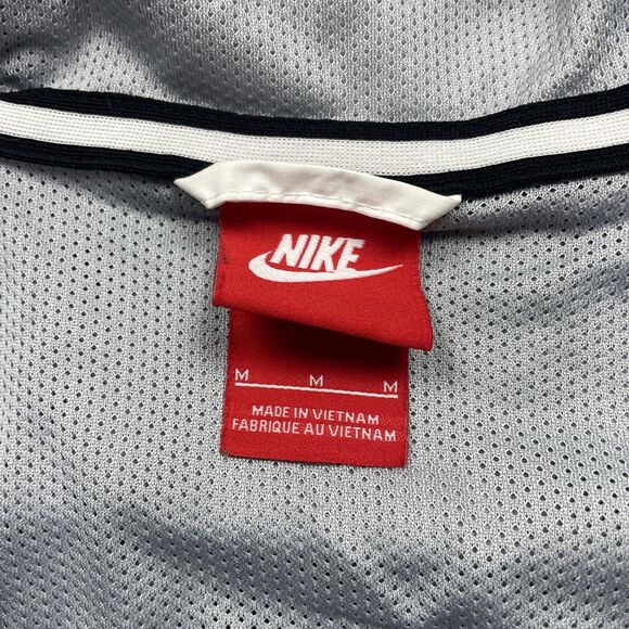 Nike Jacket Mens Medium Black White Gray Hooded Windbreaker Full Zip Colorblock - Picture 6 of 15
